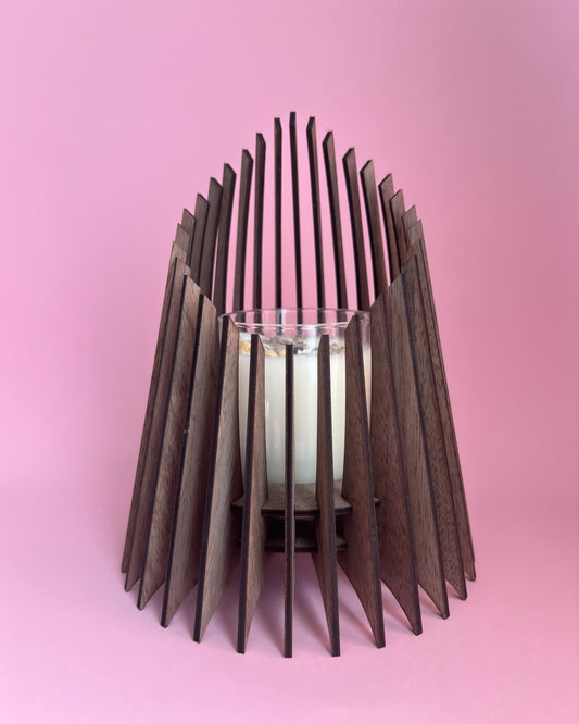 Large Wooden Candle Holder - Tall & Straight