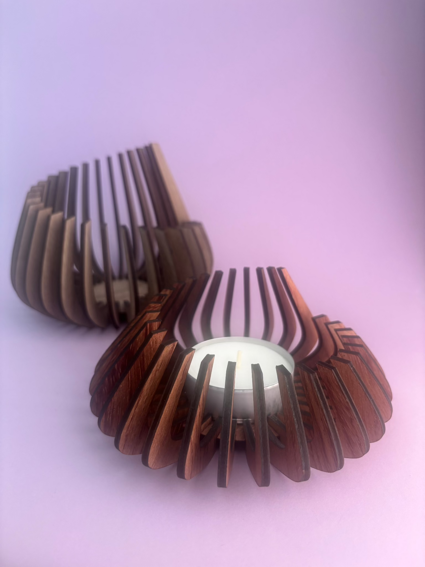 Wooden Candle Holders - Spiral in 3 sizes