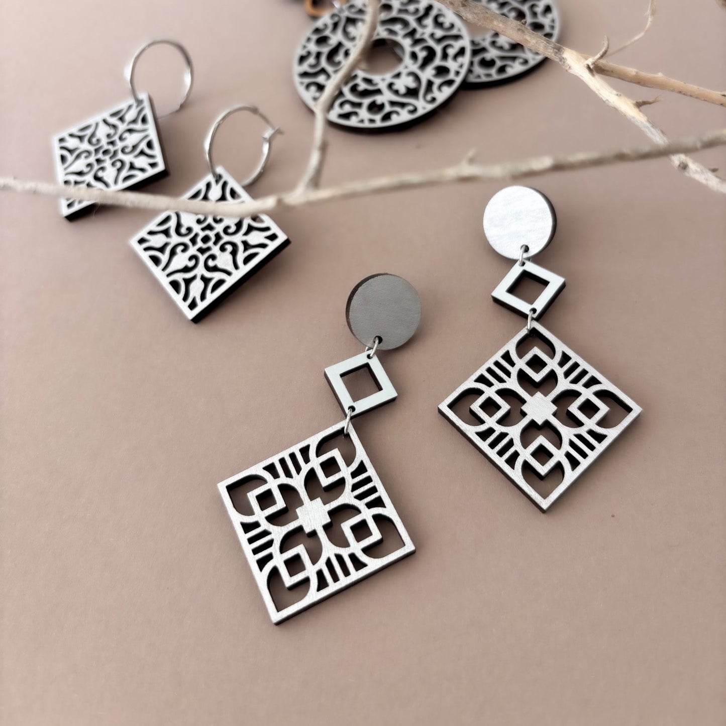 Gloria Dangles in Silver