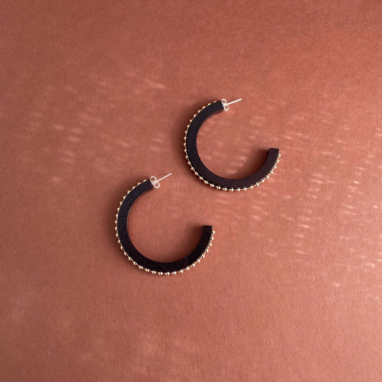 Cleo Hoops Large in Black