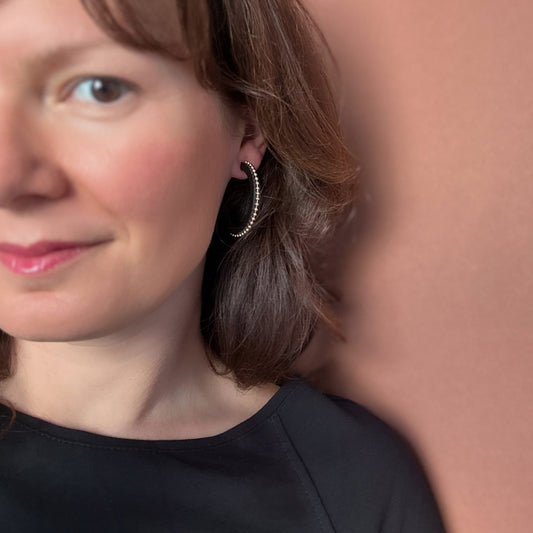 Cleo Hoops Large in Black