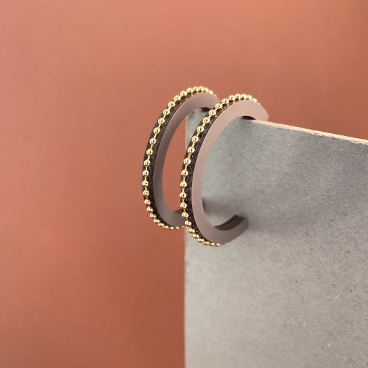 Cleo Hoops Large in Grey Brown