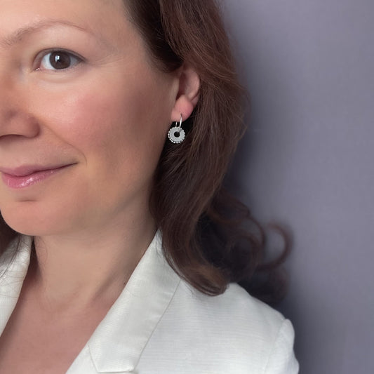 Cleo Reversible Charm in Black & Grey - Sterling Silver