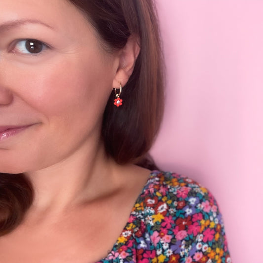 Daisy Mini Hoops in Mykonos Colours