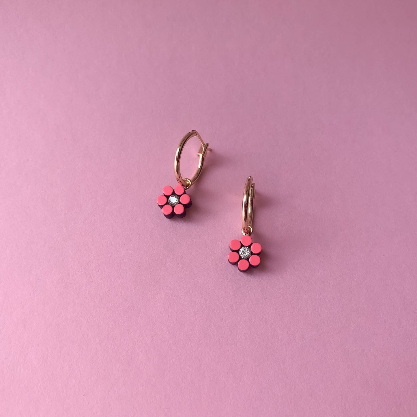 Daisy Mini Hoops in Summer Pastel Colours