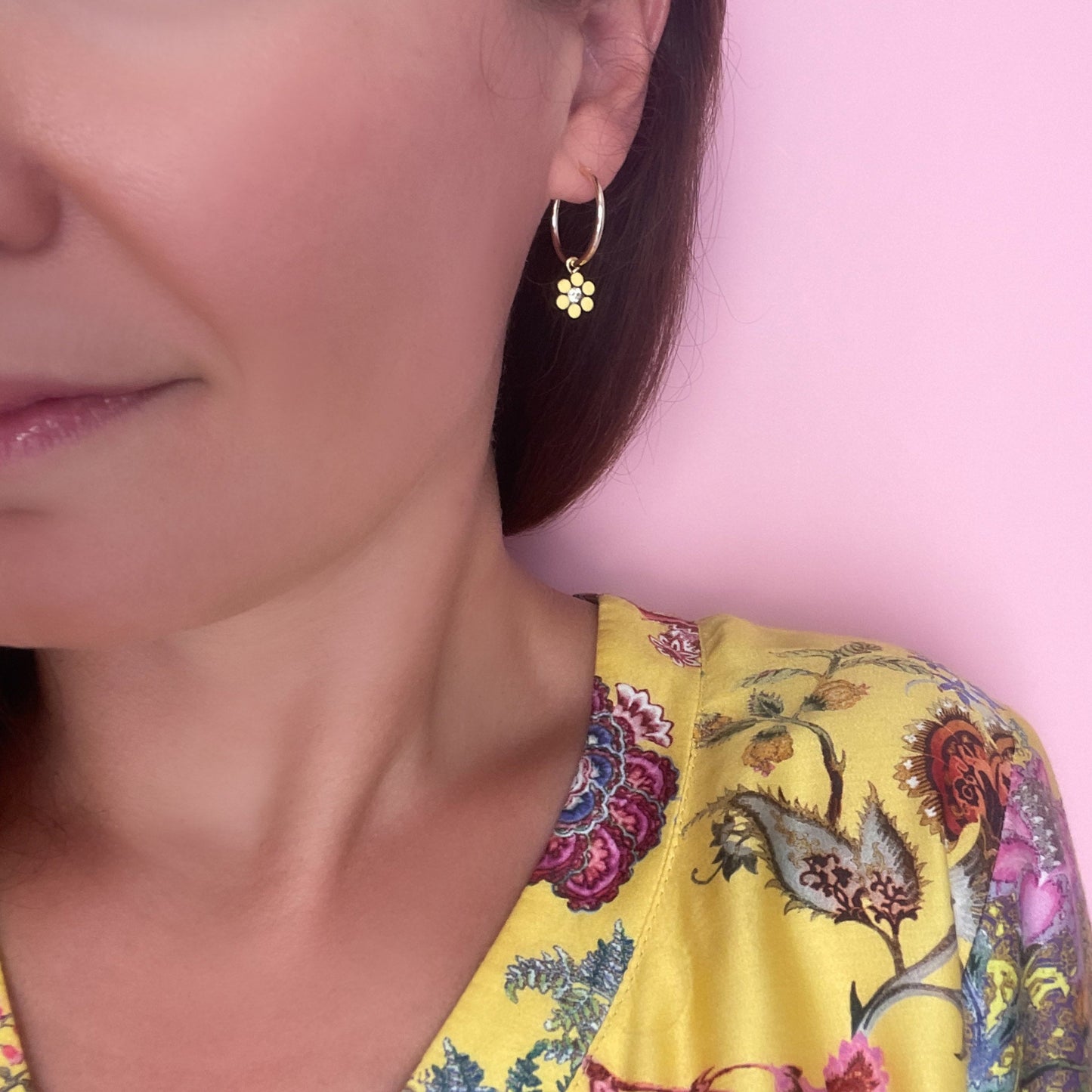 Daisy Mini Hoops in Summer Pastel Colours