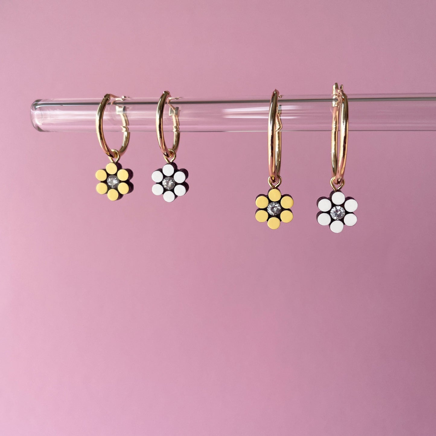 Daisy Mini Hoops in Summer Pastel Colours