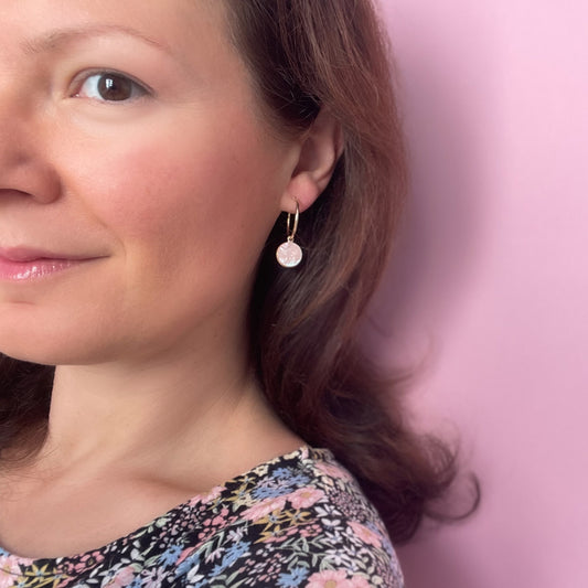 Gaia Reversible Pearl Earrings in Pink and White