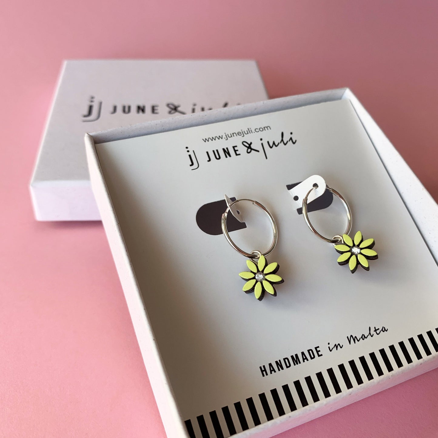 Dahlia Flower Hoops - Sterling Silver