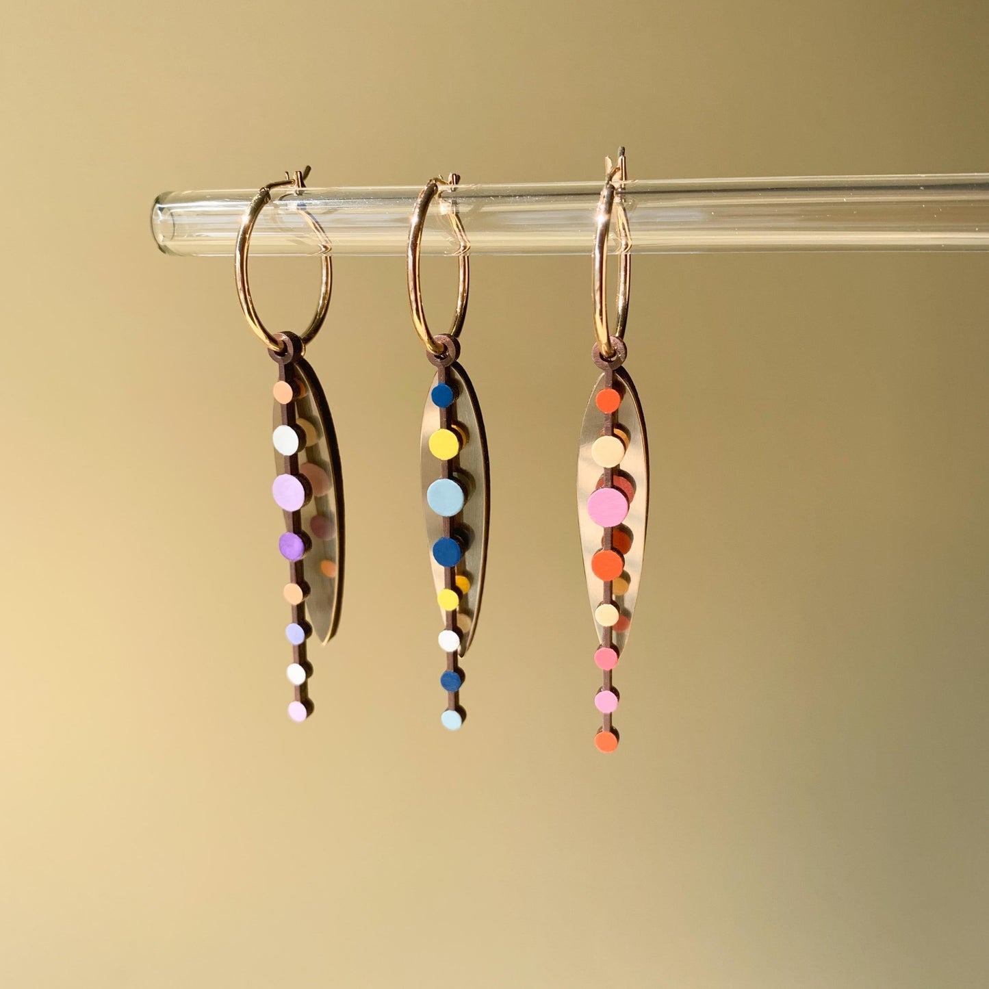 Loona Hoop Earrings in Blue and Yellow