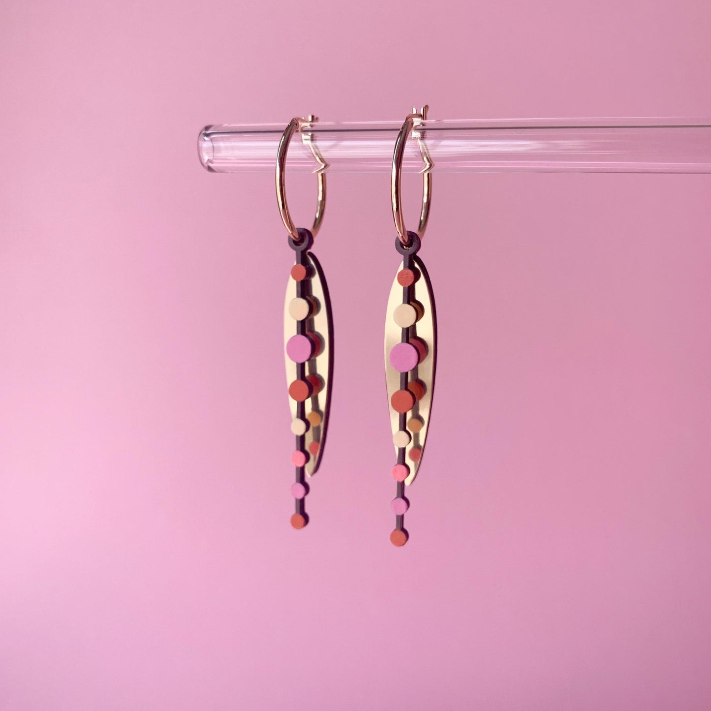 Loona Hoop Earrings in Warm Pink
