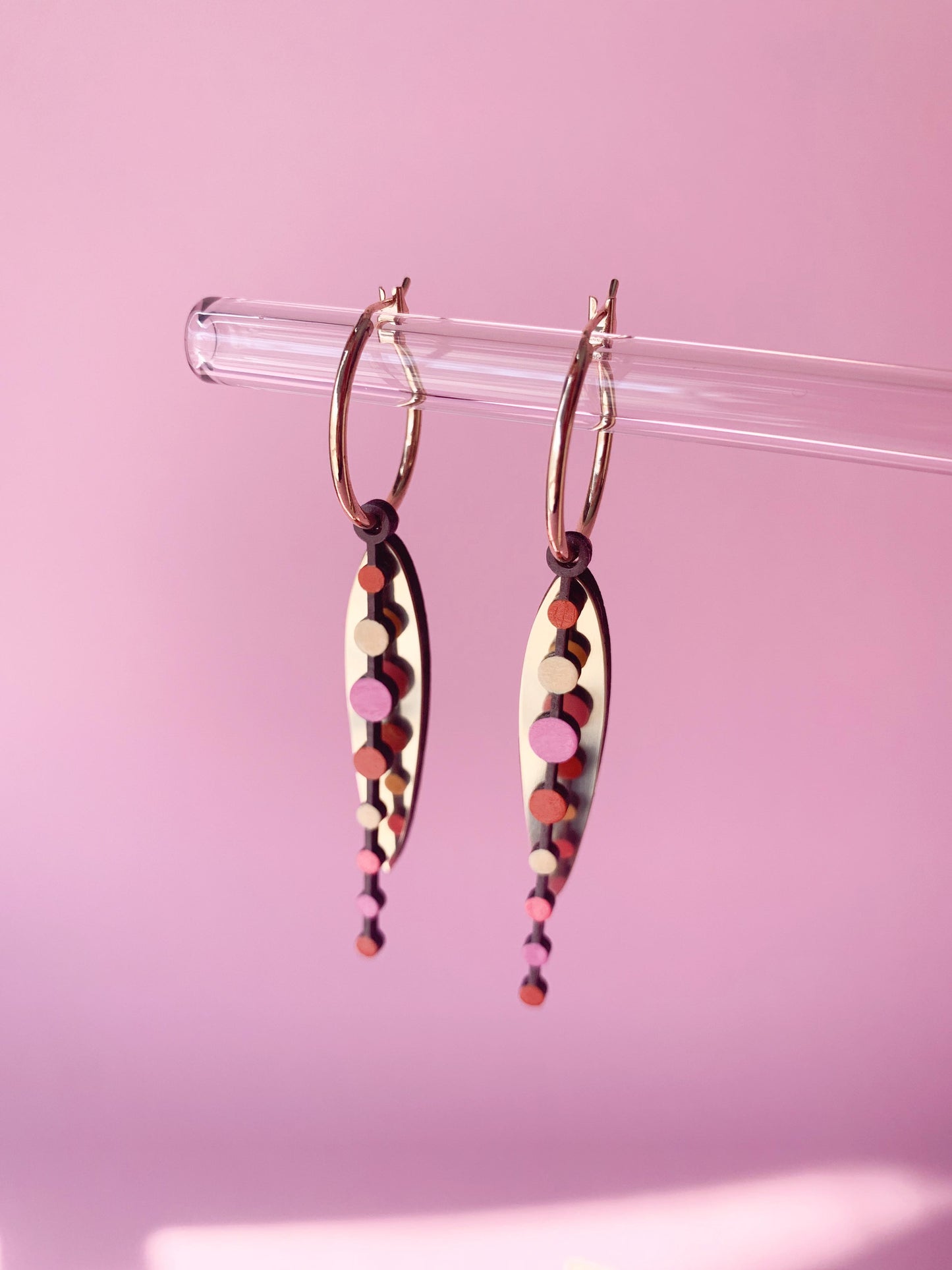 Loona Hoop Earrings in Warm Pink