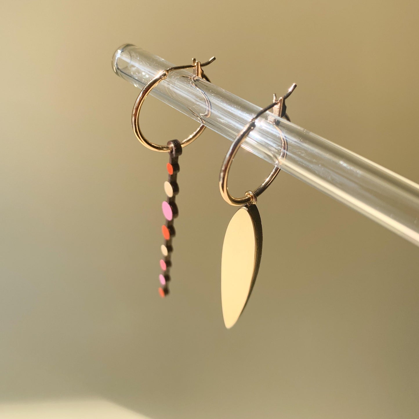 Loona Hoop Earrings in Warm Pink