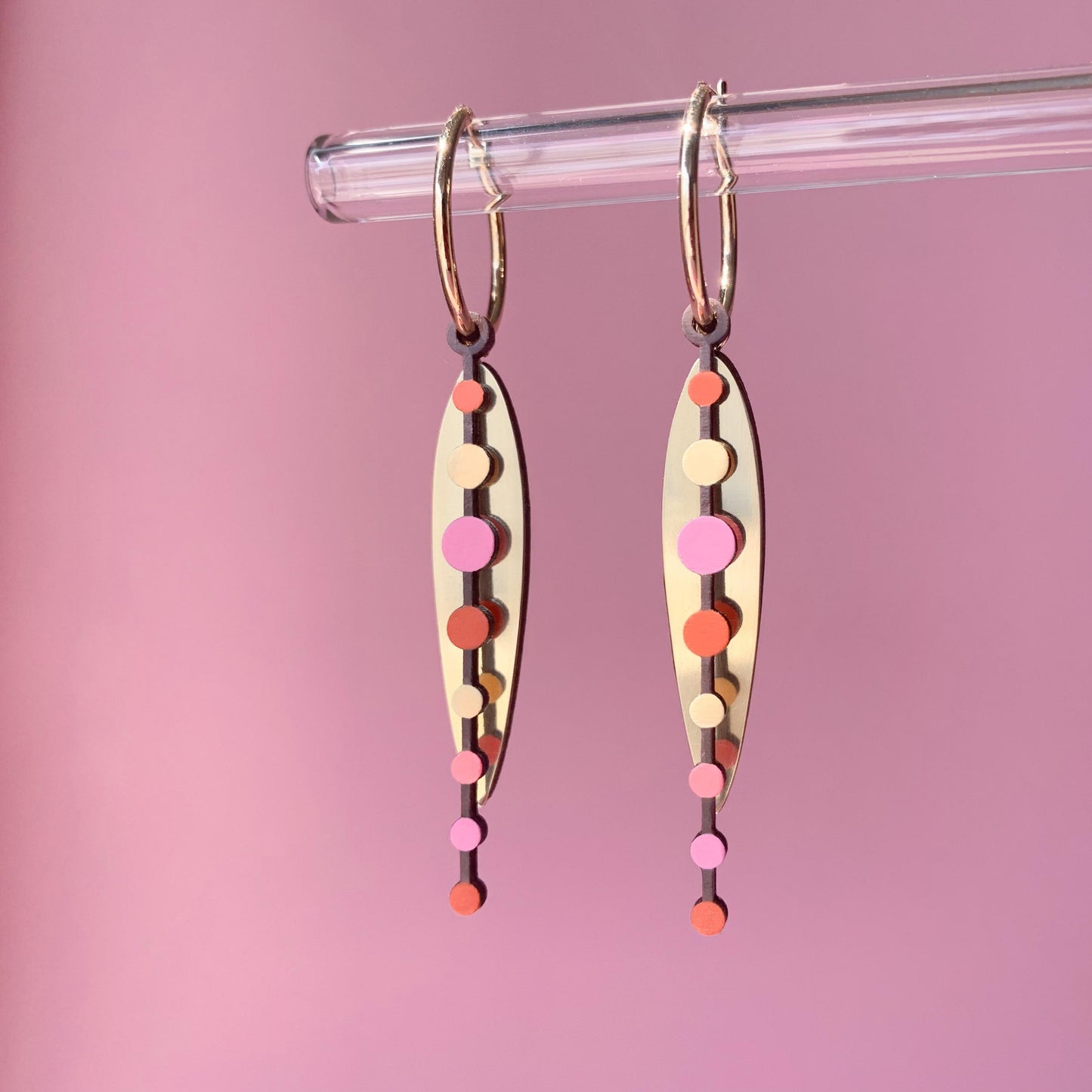 Loona Hoop Earrings in Warm Pink