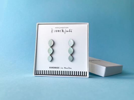 Venus Earrings in Light Blue Mother of Pearl