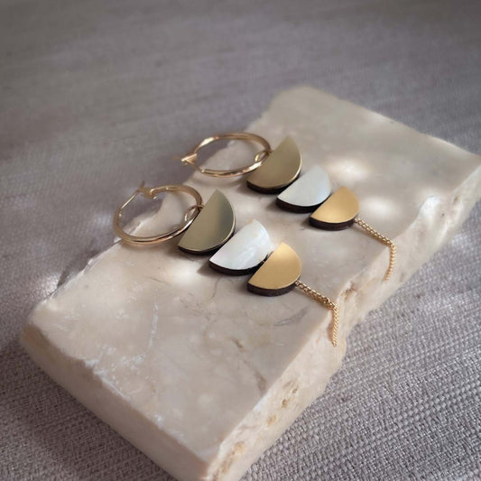 Aurora Hoop Earrings in Café au lait