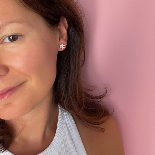 Daisy Flower Studs in Mykonos Colours