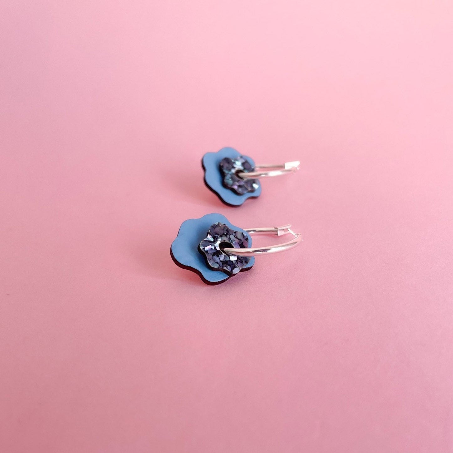 Fleur Charms on Silver Hoops