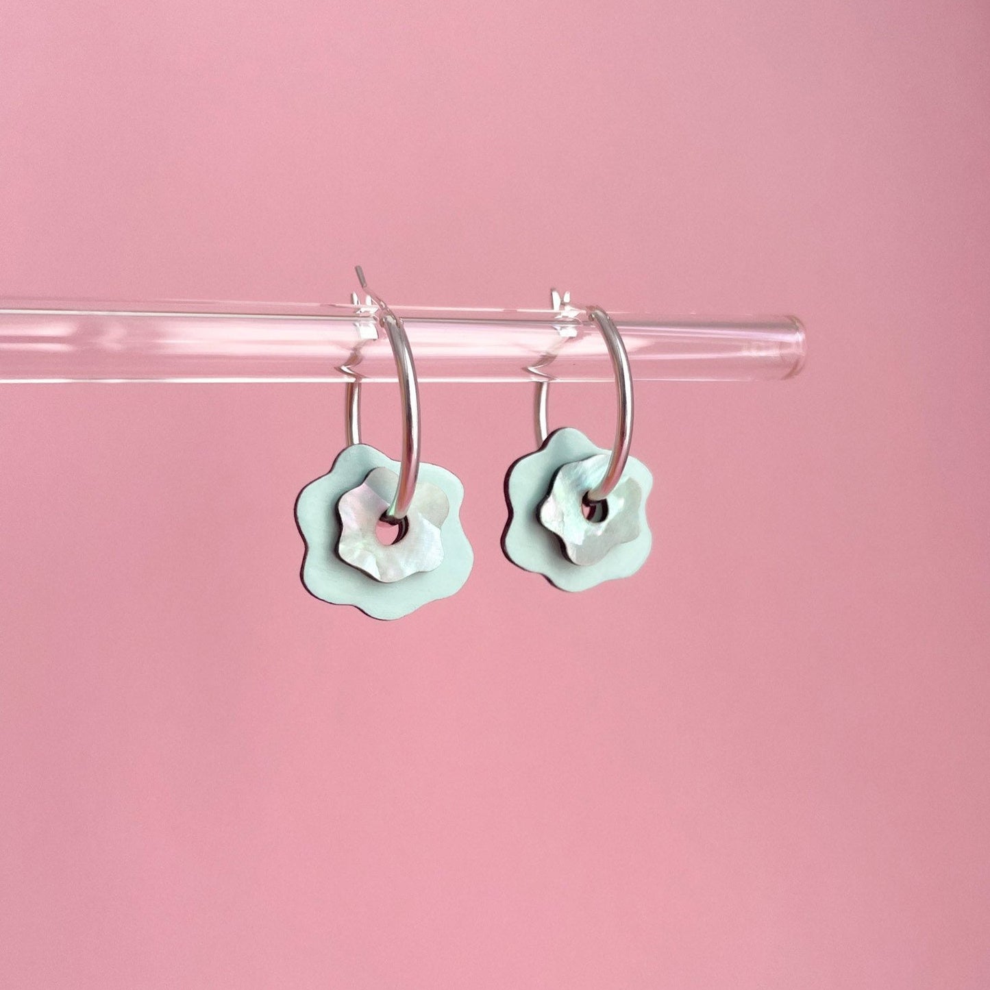 Fleur Charms on Silver Hoops