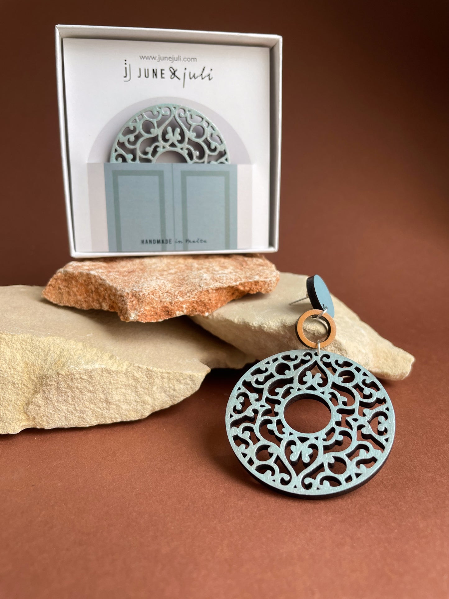 Greta Earrings in Light Blue/Silver