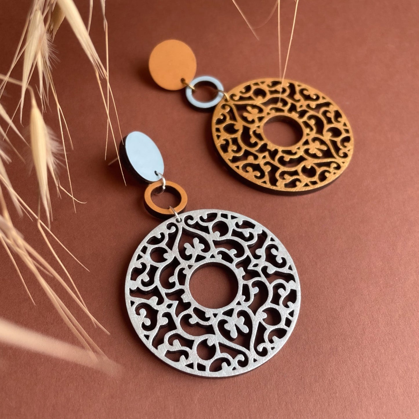 Greta Earrings in Ochre/Gold