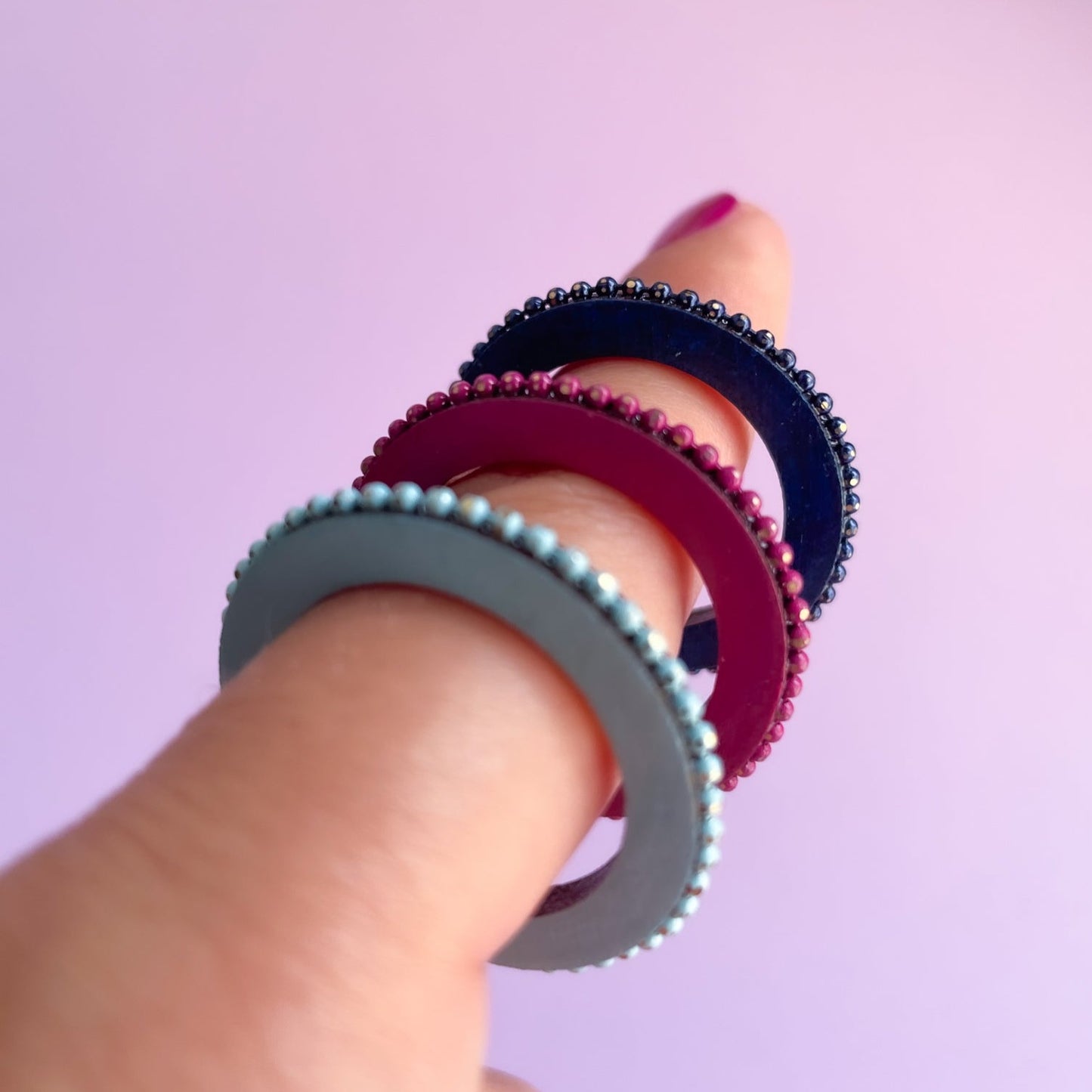 Kendra Hoops in Turquoise, Magenta and Navy Blue