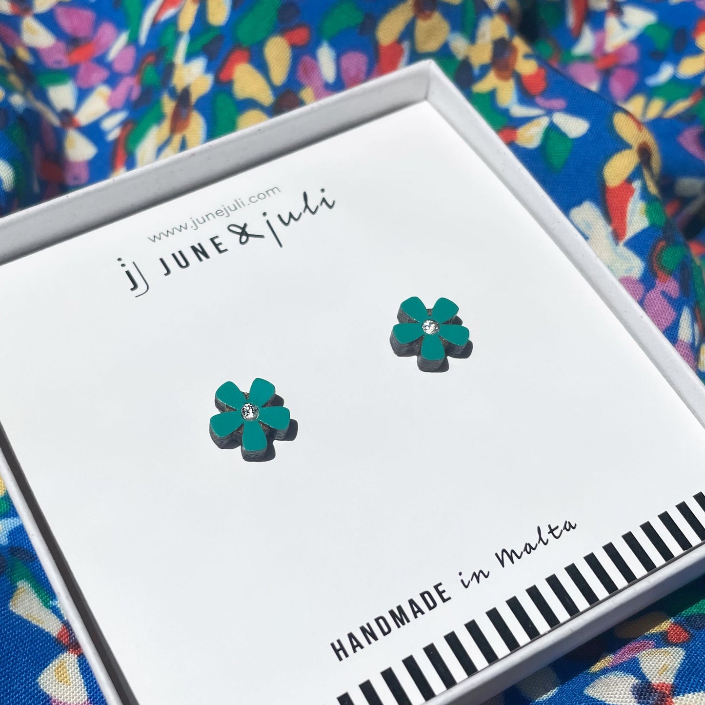 Cassia Flower Stud Earrings in Bright Summer Colours