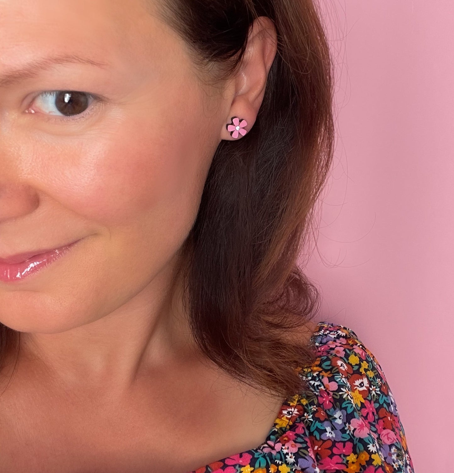 Cassia Flower Stud Earrings in Bright Summer Colours