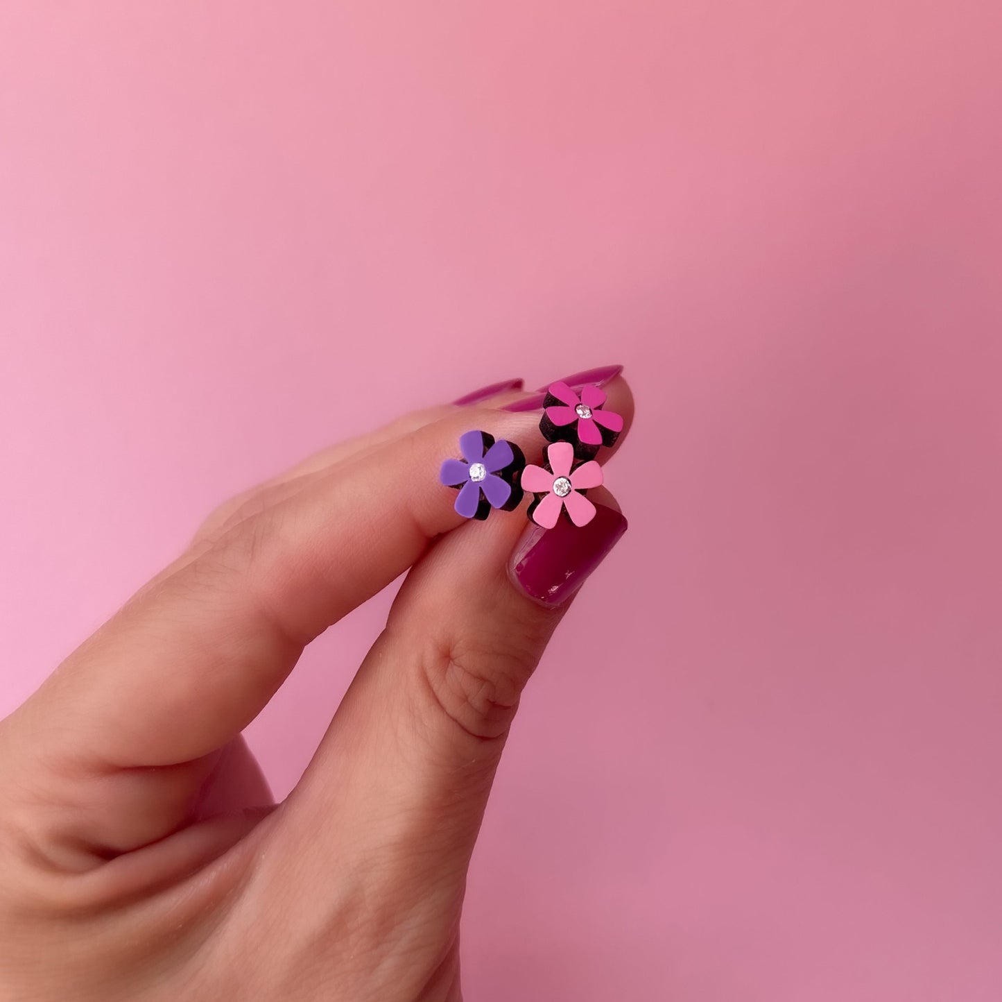 Cassia Flower Stud Earrings in Bright Summer Colours