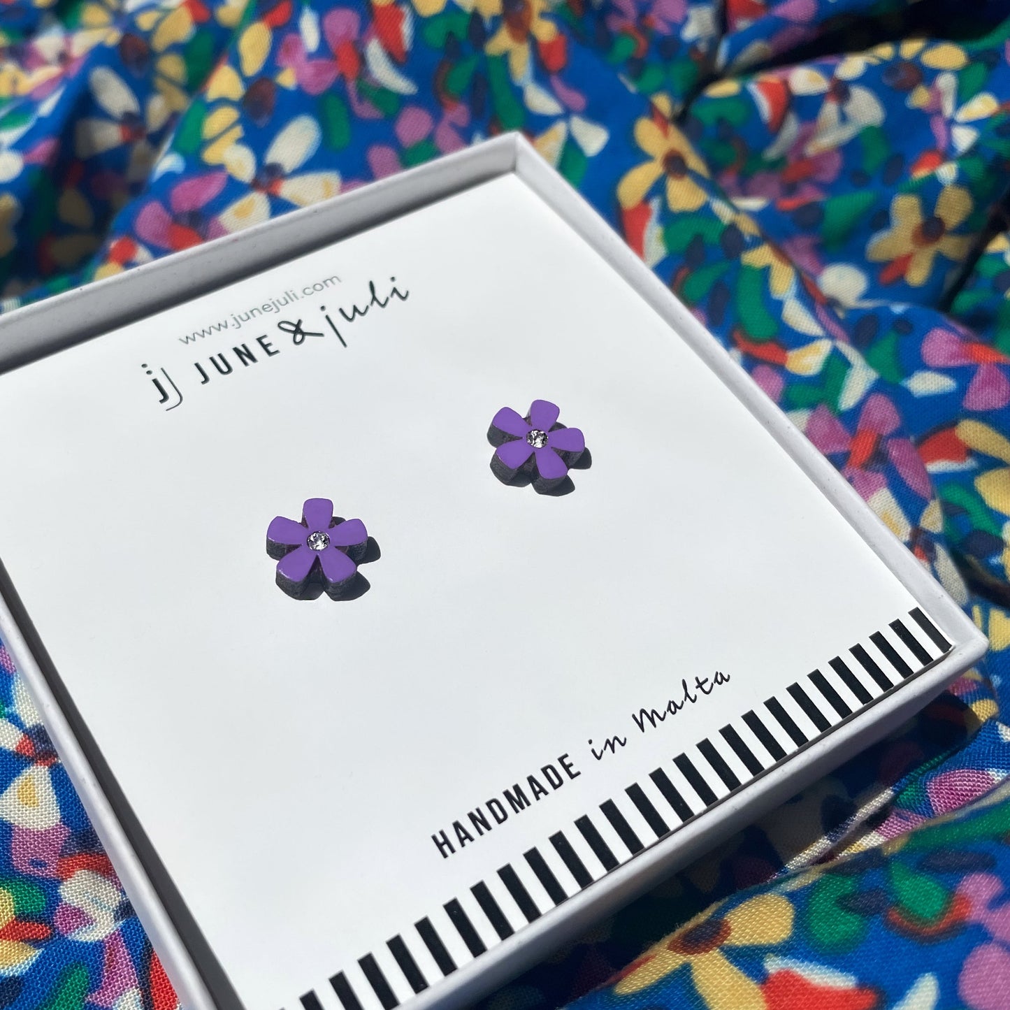Cassia Flower Stud Earrings in Bright Summer Colours