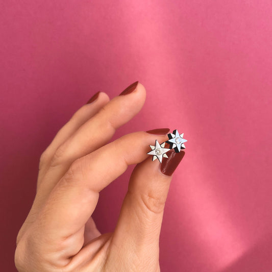 Star Stud Earrings in Silver