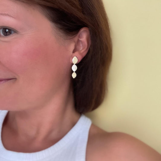 Venus Earrings in Light Yellow Mother of Pearl