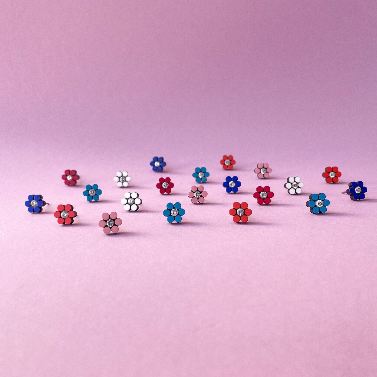 Daisy Flower Studs in Mykonos Colours