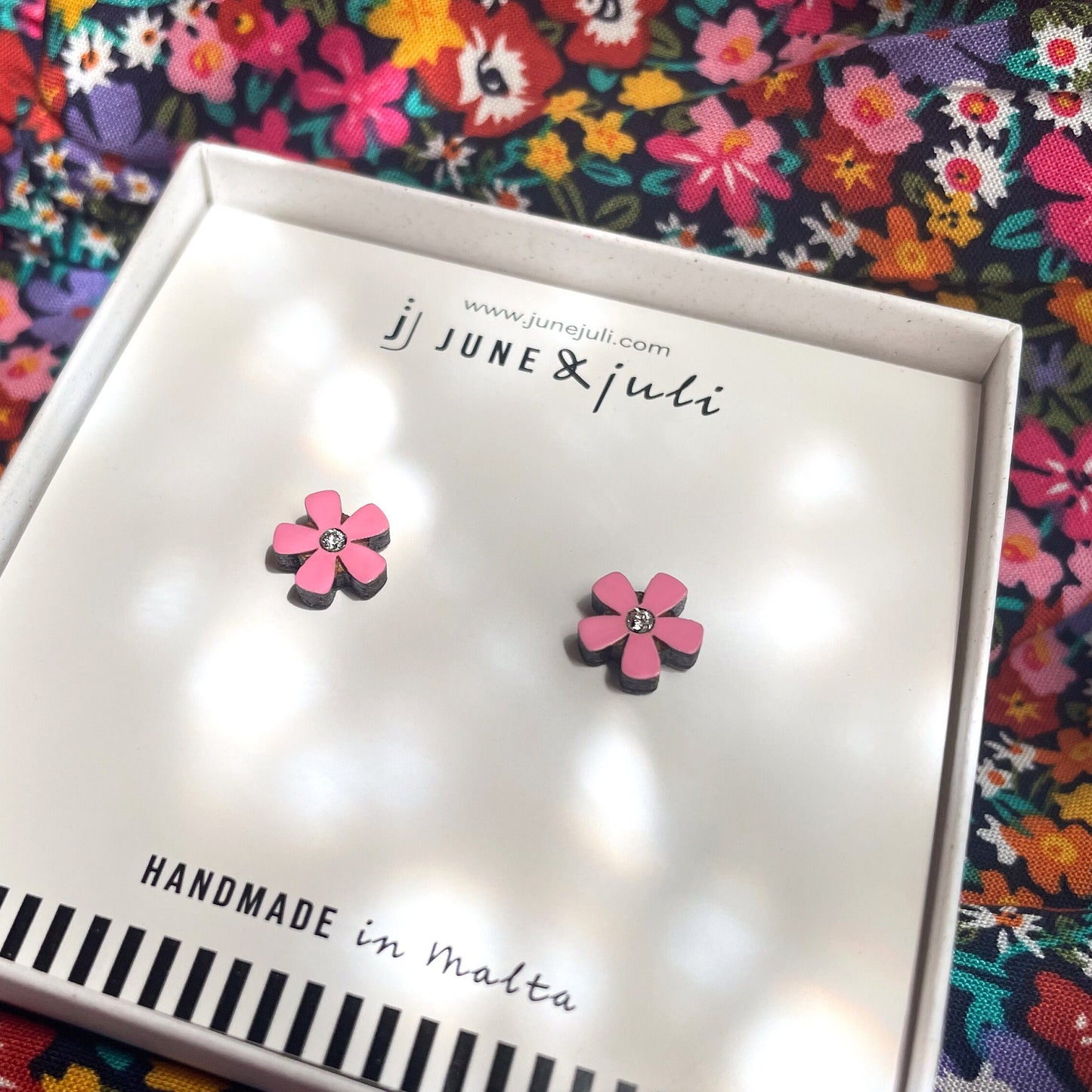 Cassia Flower Stud Earrings in Bright Summer Colours