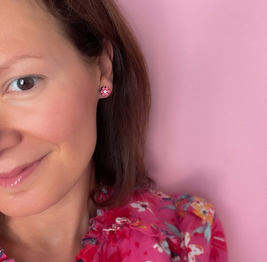Daisy Flower Stud Earrings in Summer Pastel Colors