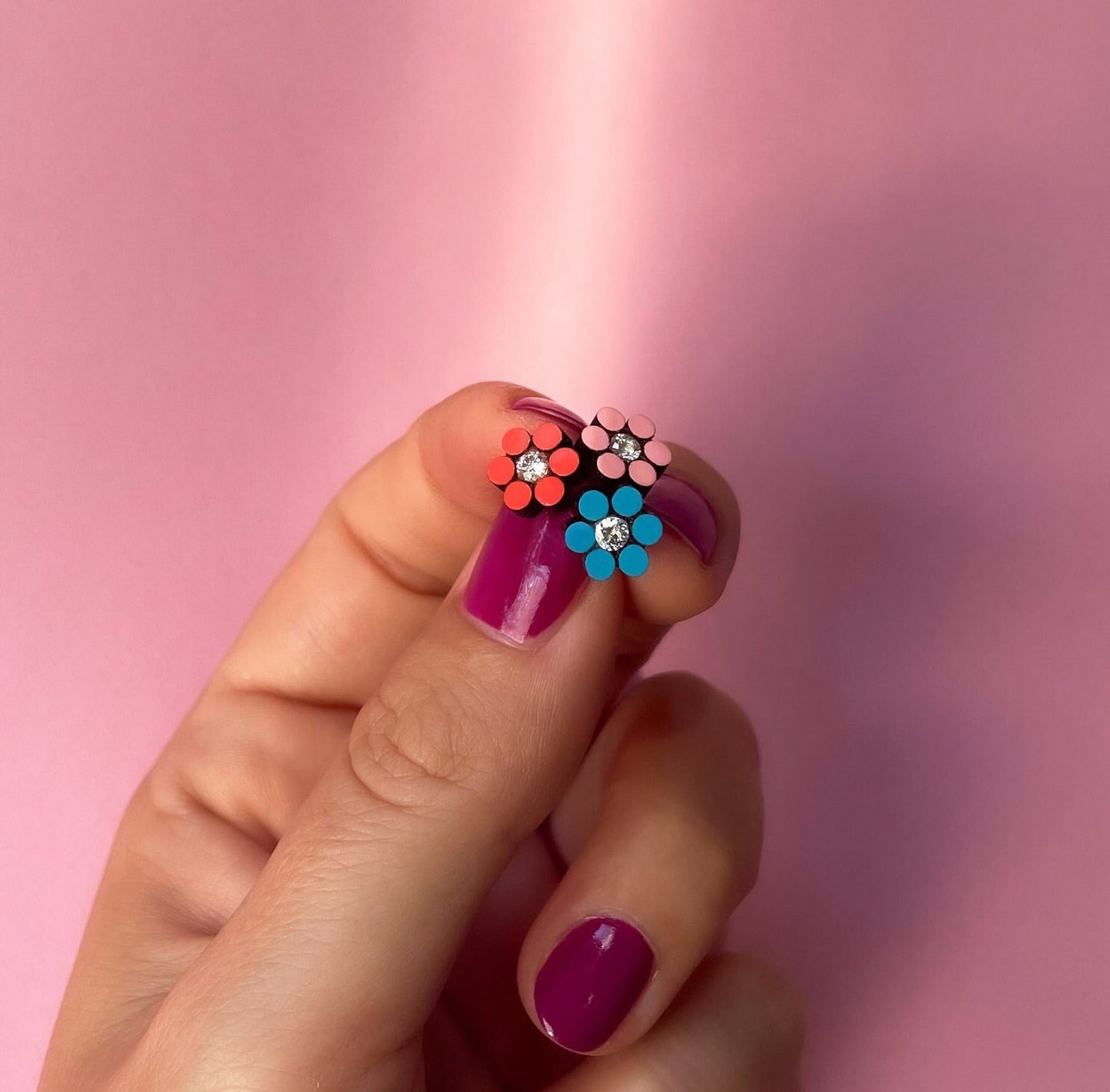 Daisy Flower Studs in Mykonos Colours