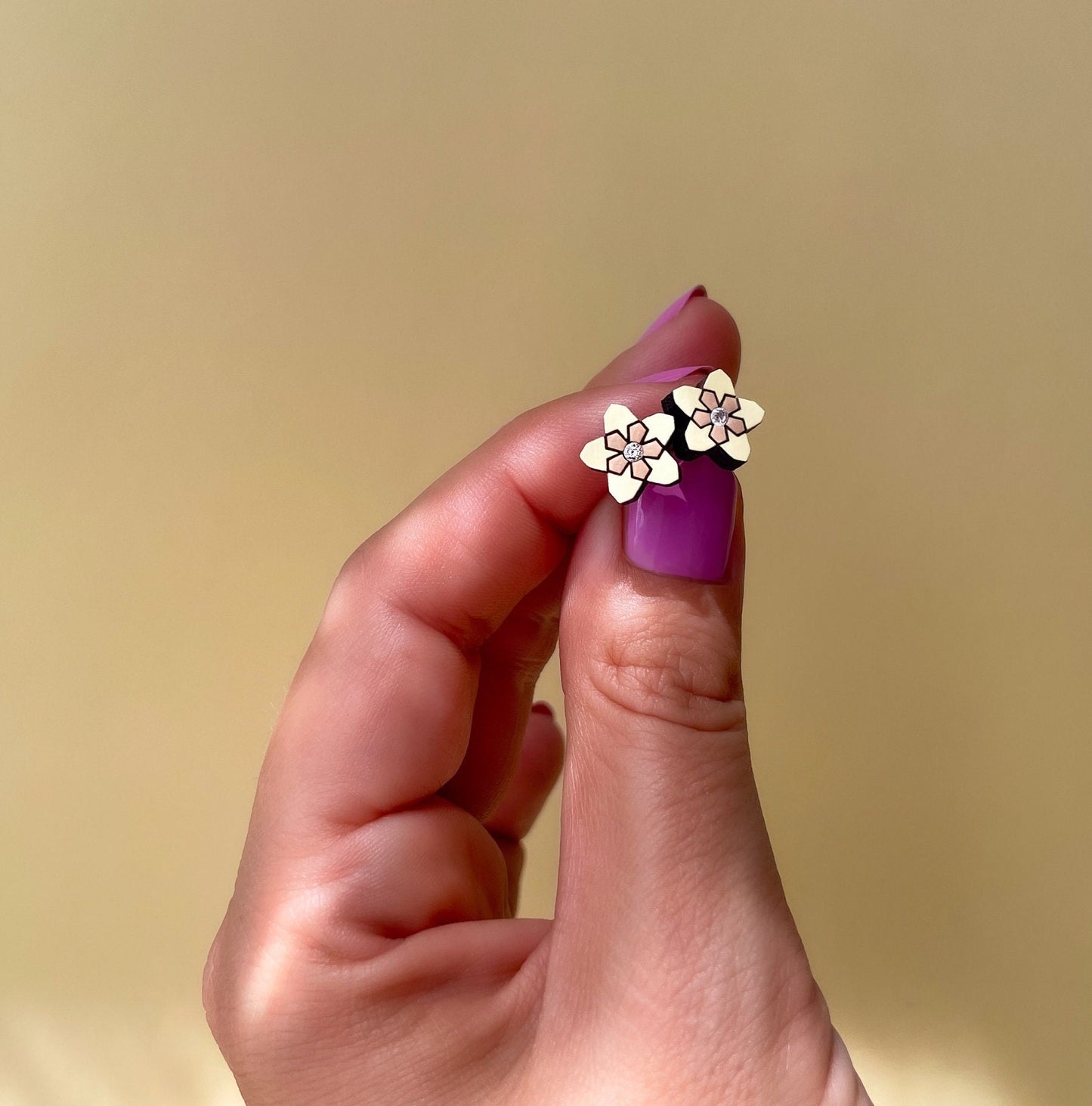 Hibiscus Flower Studs in Pastel Colours