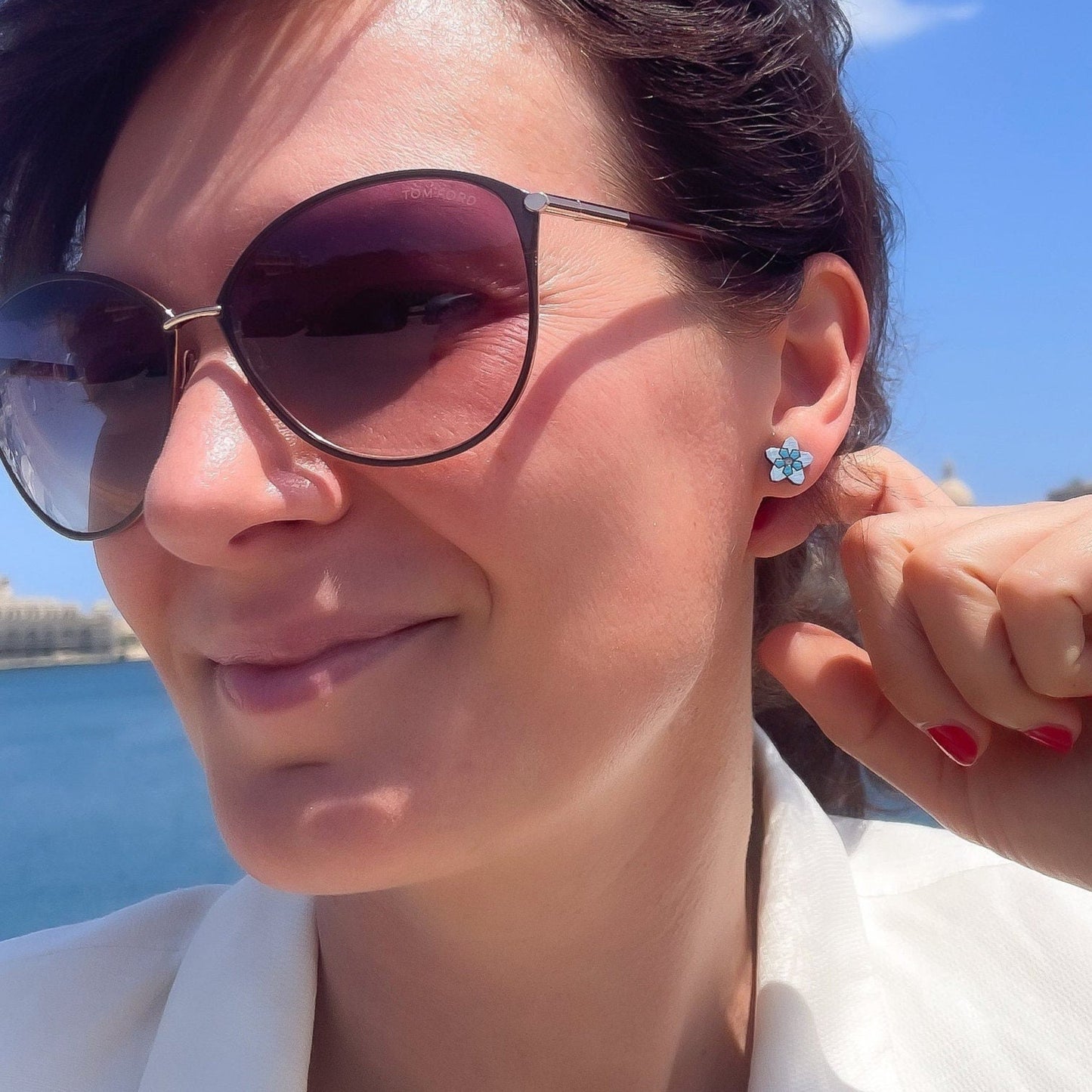 Hibiscus Flower Studs in Pastel Colours