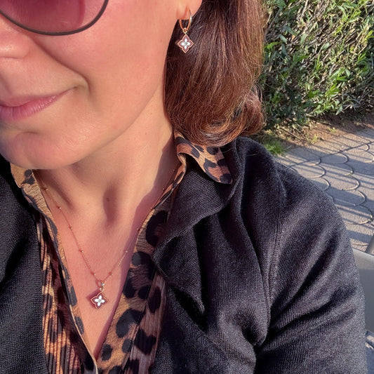 Pipa Necklace Brown on Gold