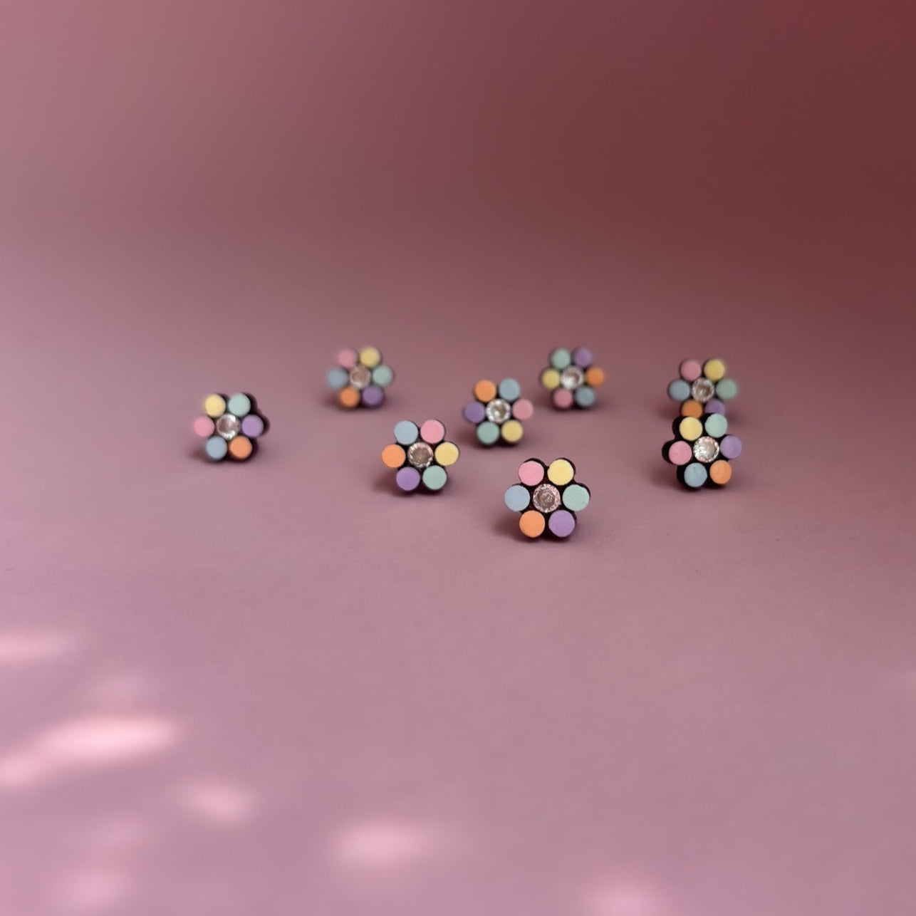 Rainbow Daisy Stud Earrings