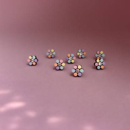 Rainbow Daisy Stud Earrings