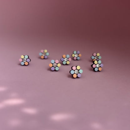 Rainbow Daisy Stud Earrings