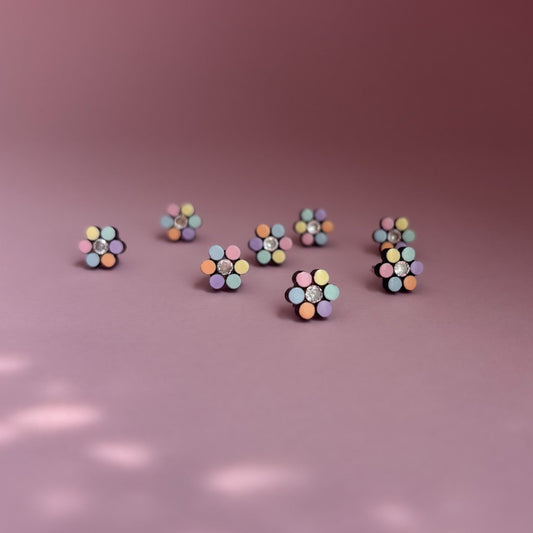 Rainbow Daisy Stud Earrings