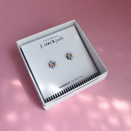 Rainbow Daisy Stud Earrings