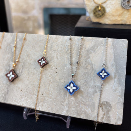 Pipa Necklace Blue on Silver