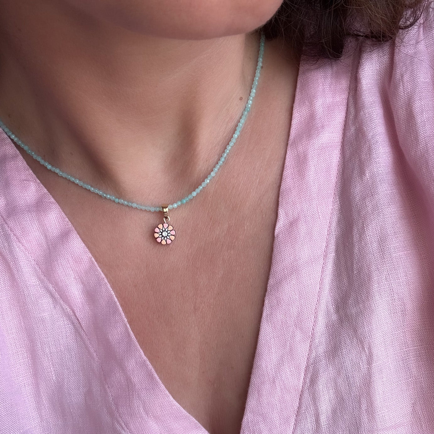 Ronda Necklace with Gemstone Beads