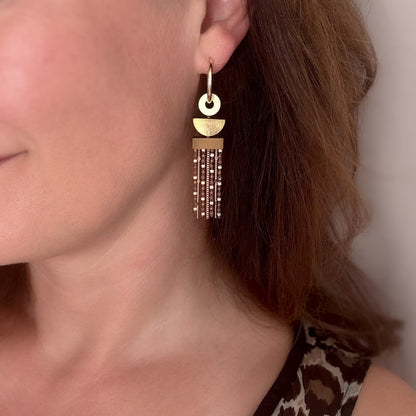 Chani Hoop Earrings in Red & Burgundy