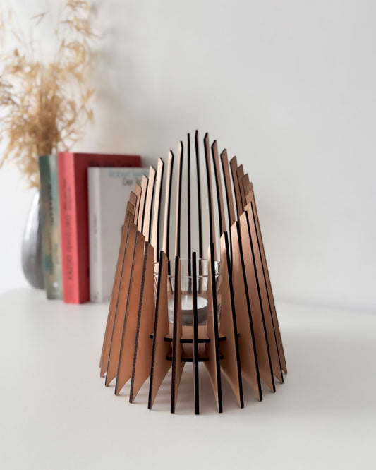 Large Wooden Candle Holder - Tall & Straight