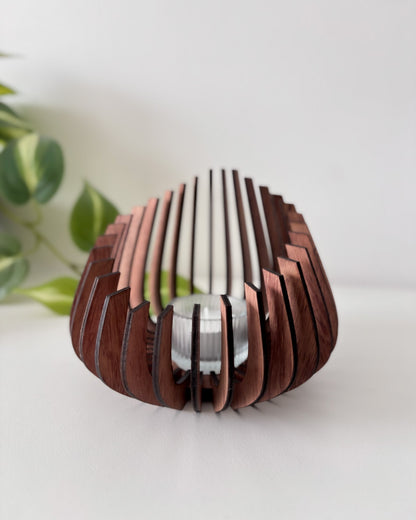 Medium Wooden Candle Holder - Rounded & Symmetric