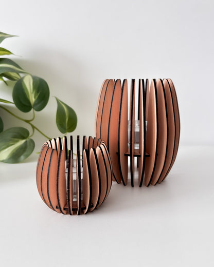 Wooden Candle Holders - Rounded in 3 sizes